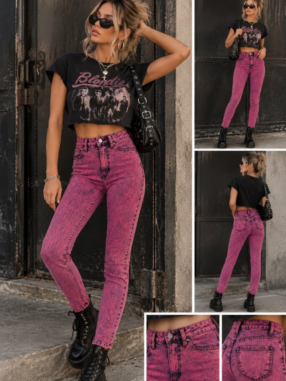 Fashion Nova Pink Acid Wash High Rise Skinny Jeans | Y2K Barbiecore Festival
